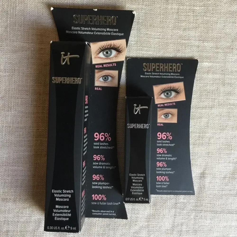 IT Cosmetics Superhero Volumizing Lengthening Mascara New Full & Travel Size